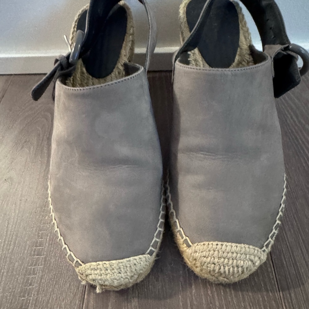CELINE Espadrille Wedge Sandals – Taupe Leather – Size 37